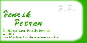 henrik petran business card